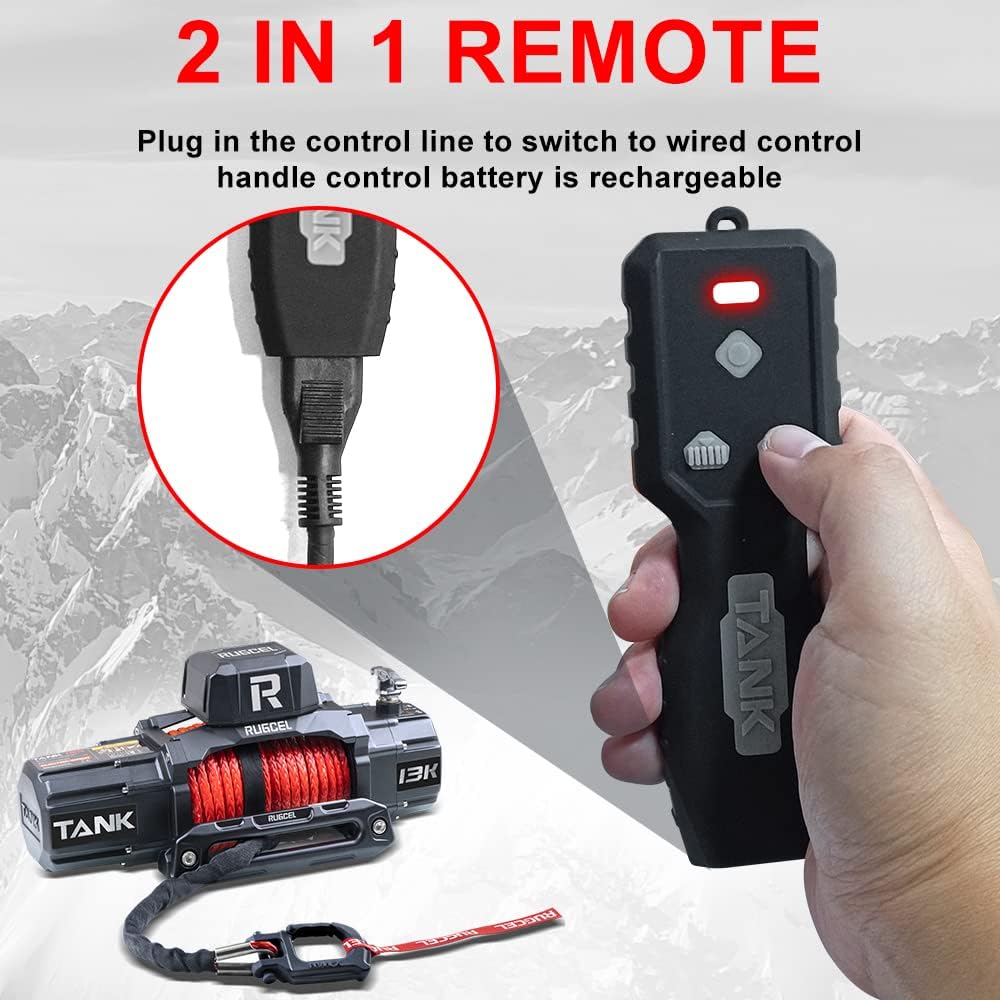2000-lb. ATV/UTV Electric Winch with wirerope Kits, 12V Winch for Towing, Boat, Off-Road