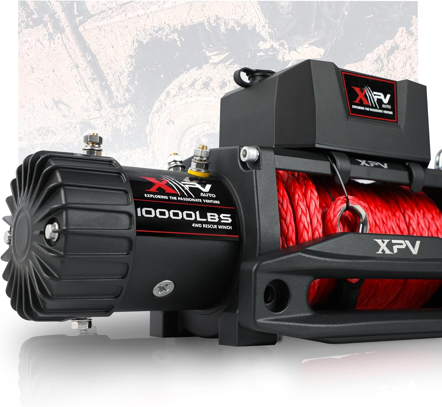 Winch 10000 lb. Electric Winch Truck Winch Waterproof IP67 Electric Winch Synthetic Rope Kit with Wireless Handheld Remotes and Wired Handle for 4WD 4x4 Off Road Vehicle Boat Truck