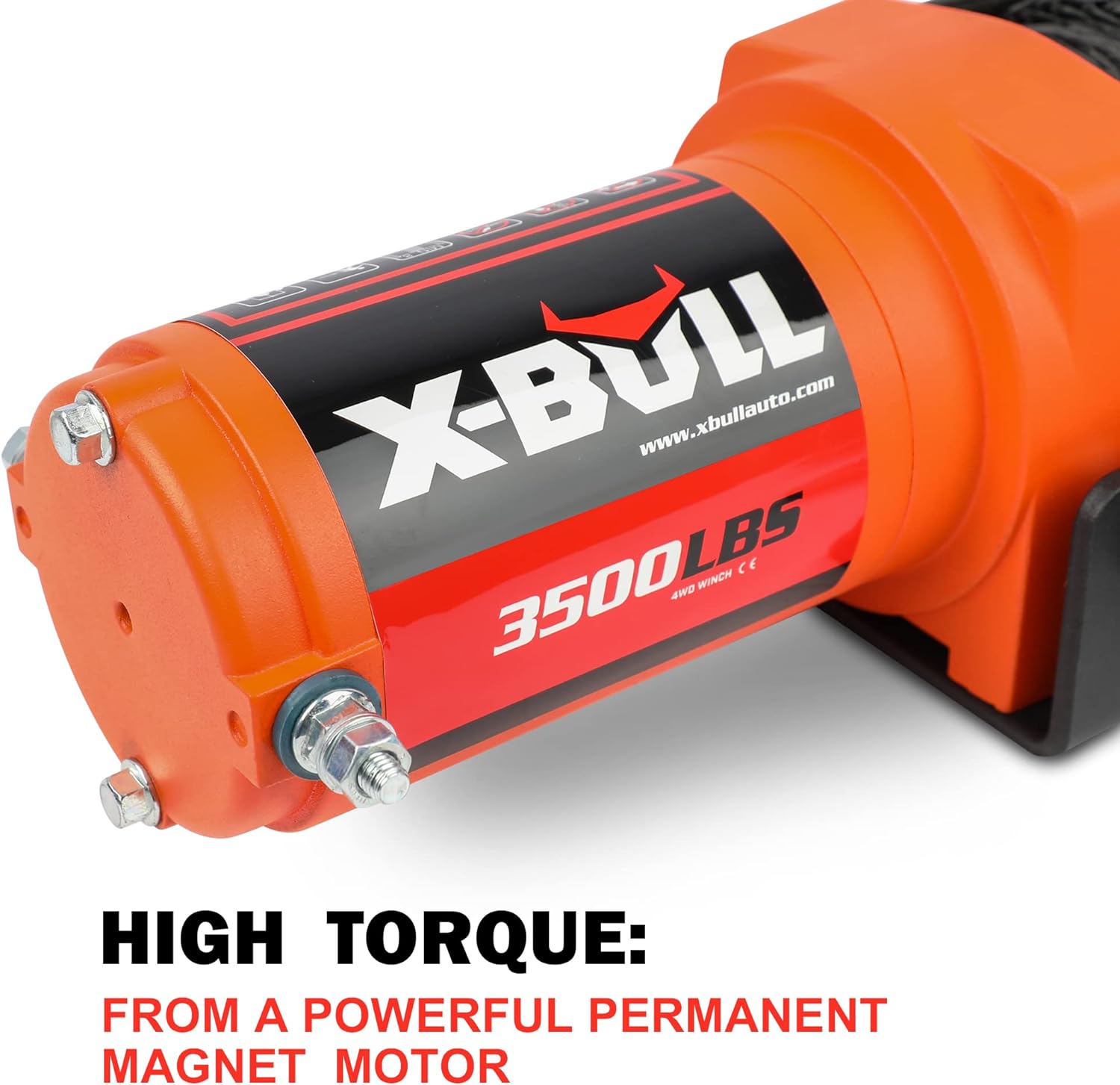 X-BULL 3500LBS Electric Winch -12V Synthetic Rope Electric Winch for Towing ATV/UTV Off Road with Mounting Bracket Wireless Remote New