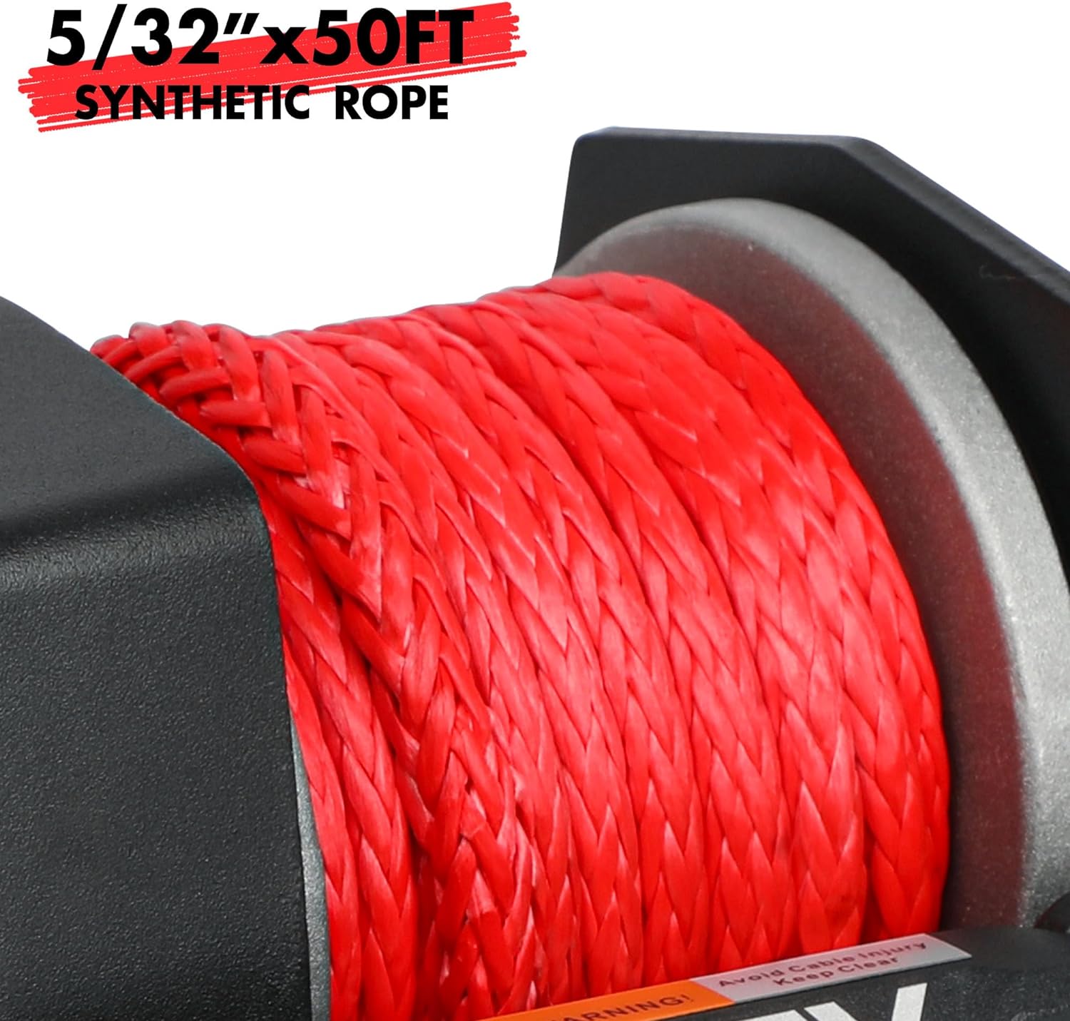 XPV AUTO 2500lbs Electric Winch 12V Synthetic Rope Nylon Towing Winches for ATV UTV Boat Trailer
